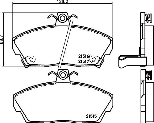 HELLA 8DB 355 018-031 - Гальмівні колодки, дискові гальма autozip.com.ua