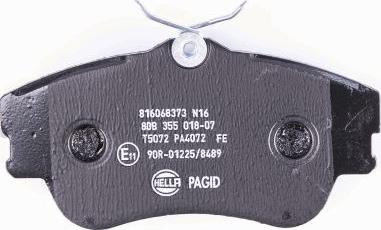 HELLA 8DB 355 018-071 - Гальмівні колодки, дискові гальма autozip.com.ua