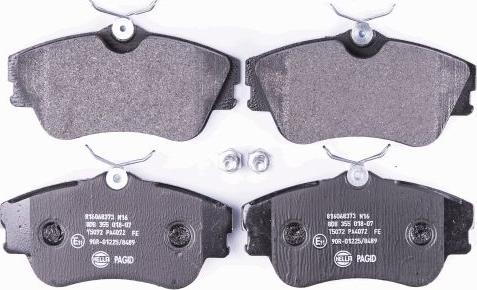 HELLA 8DB 355 018-071 - Гальмівні колодки, дискові гальма autozip.com.ua