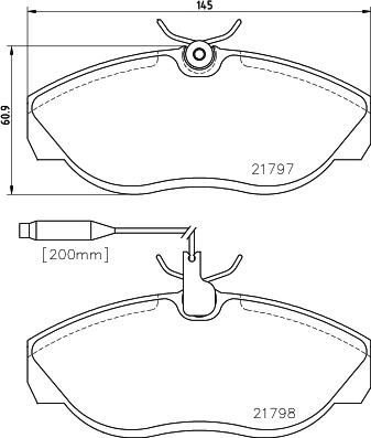 HELLA 8DB 355 018-141 - Гальмівні колодки, дискові гальма autozip.com.ua