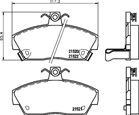 HELLA 8DB 355 018-161 - Гальмівні колодки, дискові гальма autozip.com.ua