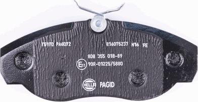 HELLA 8DB 355 018-891 - Гальмівні колодки, дискові гальма autozip.com.ua