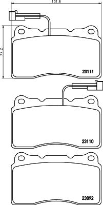 HELLA 8DB 355 018-361 - Гальмівні колодки, дискові гальма autozip.com.ua