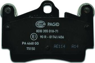 HELLA 8DB 355 018-711 - Гальмівні колодки, дискові гальма autozip.com.ua