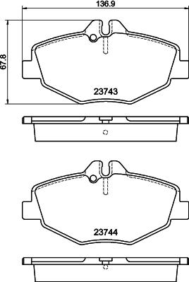 HELLA 8DB 355 018-731 - Гальмівні колодки, дискові гальма autozip.com.ua