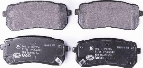 HELLA 8DB 355 013-551 - Гальмівні колодки, дискові гальма autozip.com.ua