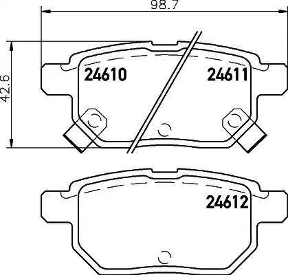 HELLA 8DB 355 013-581 - Гальмівні колодки, дискові гальма autozip.com.ua