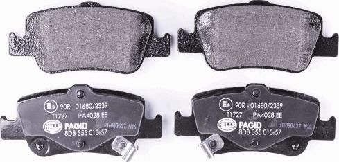HELLA 8DB 355 013-571 - Гальмівні колодки, дискові гальма autozip.com.ua