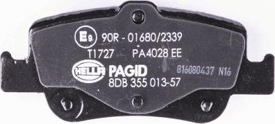 HELLA 8DB 355 013-571 - Гальмівні колодки, дискові гальма autozip.com.ua