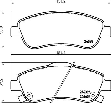 HELLA 8DB 355 013-611 - Гальмівні колодки, дискові гальма autozip.com.ua