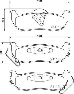 HELLA 8DB 355 013-681 - Гальмівні колодки, дискові гальма autozip.com.ua