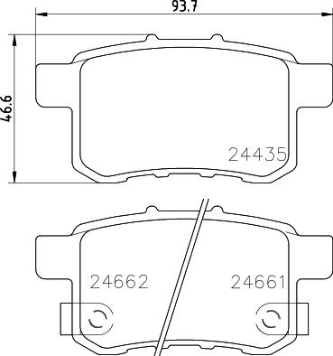 HELLA 8DB 355 013-631 - Гальмівні колодки, дискові гальма autozip.com.ua