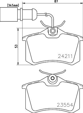 HELLA 8DB 355 013-131 - Гальмівні колодки, дискові гальма autozip.com.ua