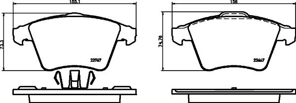 HELLA 8DB 355 013-811 - Гальмівні колодки, дискові гальма autozip.com.ua