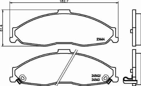 HELLA 8DB 355 013-381 - Гальмівні колодки, дискові гальма autozip.com.ua