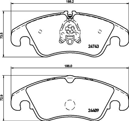 HELLA 8DB 355 013-751 - Гальмівні колодки, дискові гальма autozip.com.ua