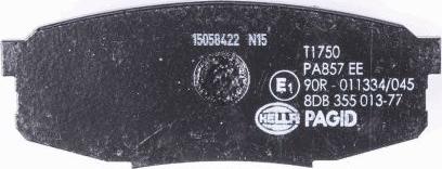 HELLA 8DB 355 013-771 - Гальмівні колодки, дискові гальма autozip.com.ua