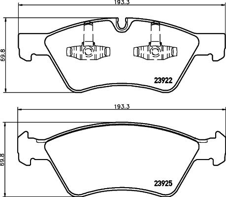 HELLA 8DB 355 012-011 - Гальмівні колодки, дискові гальма autozip.com.ua