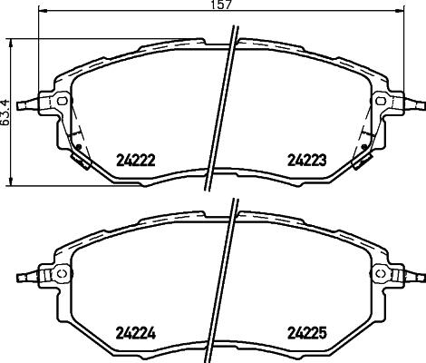 HELLA 8DB 355 028-311 - Гальмівні колодки, дискові гальма autozip.com.ua