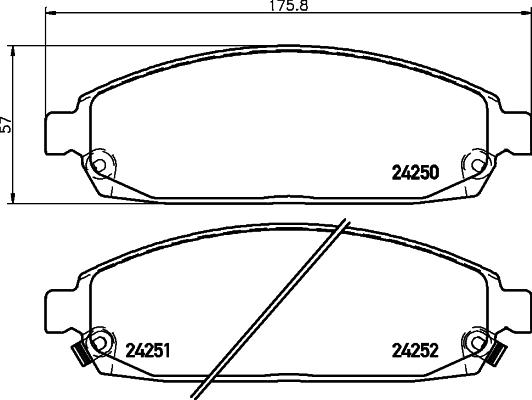 HELLA 8DB 355 012-101 - Гальмівні колодки, дискові гальма autozip.com.ua