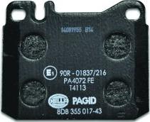 HELLA 8DB 355 017-431 - Гальмівні колодки, дискові гальма autozip.com.ua