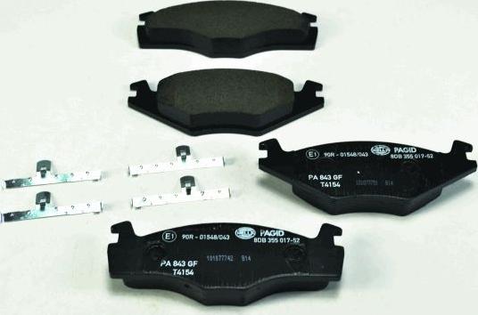 HELLA 8DB 355 017-521 - Гальмівні колодки, дискові гальма autozip.com.ua