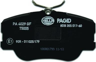 HELLA 8DB 355 017-601 - Гальмівні колодки, дискові гальма autozip.com.ua