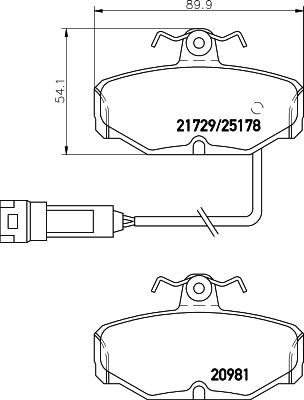 HELLA 8DB 355 017-631 - Гальмівні колодки, дискові гальма autozip.com.ua