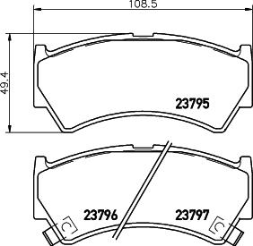 HELLA 8DB 355 017-031 - Гальмівні колодки, дискові гальма autozip.com.ua