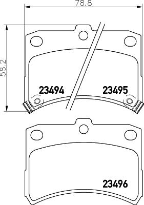 HELLA 8DB 355 017-121 - Гальмівні колодки, дискові гальма autozip.com.ua