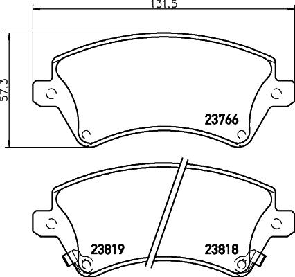 HELLA 8DB 355 017-241 - Гальмівні колодки, дискові гальма autozip.com.ua