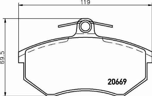 HELLA 8DB 355 021-111 - Гальмівні колодки, дискові гальма autozip.com.ua