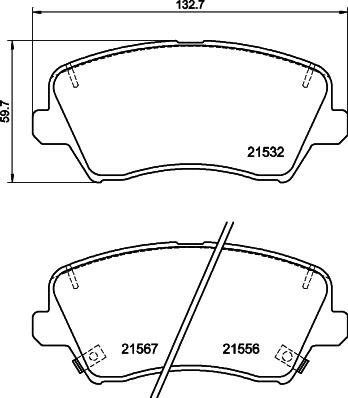 HELLA 8DB 355 039-971 - Гальмівні колодки, дискові гальма autozip.com.ua