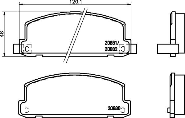 HELLA 8DB 355 039-581 - Гальмівні колодки, дискові гальма autozip.com.ua