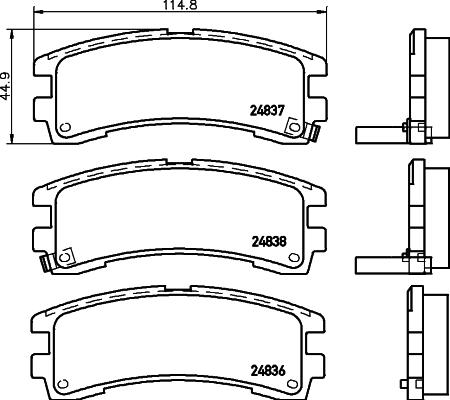 HELLA 8DB 355 039-641 - Гальмівні колодки, дискові гальма autozip.com.ua