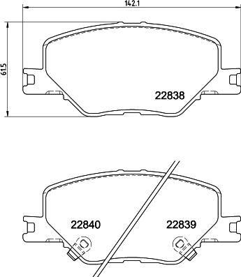 HELLA 8DB 355 039-061 - Гальмівні колодки, дискові гальма autozip.com.ua