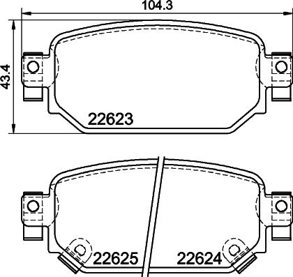 HELLA 8DB 355 039-141 - Гальмівні колодки, дискові гальма autozip.com.ua