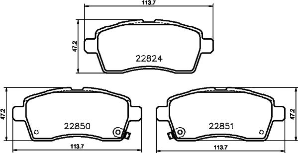 HELLA 8DB 355 039-171 - Гальмівні колодки, дискові гальма autozip.com.ua