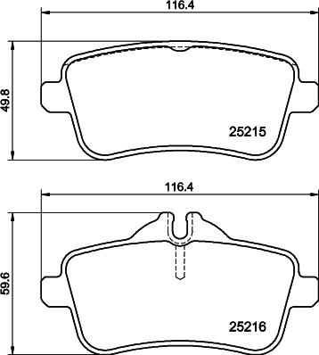 HELLA 8DB 355 039-851 - Гальмівні колодки, дискові гальма autozip.com.ua