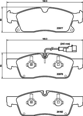 HELLA 8DB 355 039-871 - Гальмівні колодки, дискові гальма autozip.com.ua