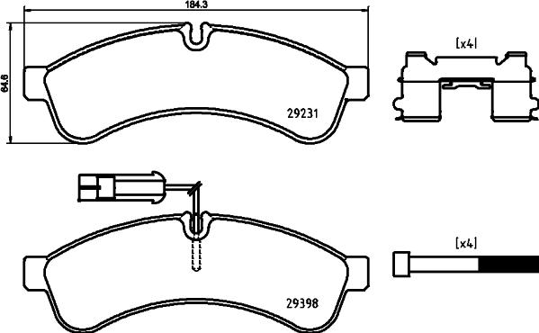 HELLA 8DB 355 039-261 - Гальмівні колодки, дискові гальма autozip.com.ua