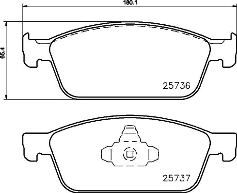 HELLA 8DB 355 039-711 - Гальмівні колодки, дискові гальма autozip.com.ua