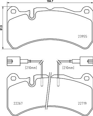 HELLA 8DB 355 036-481 - Гальмівні колодки, дискові гальма autozip.com.ua