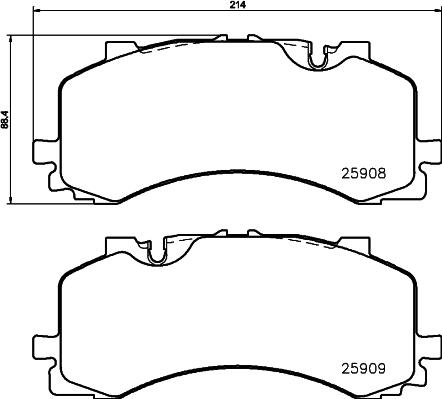 HELLA 8DB 355 036-471 - Гальмівні колодки, дискові гальма autozip.com.ua