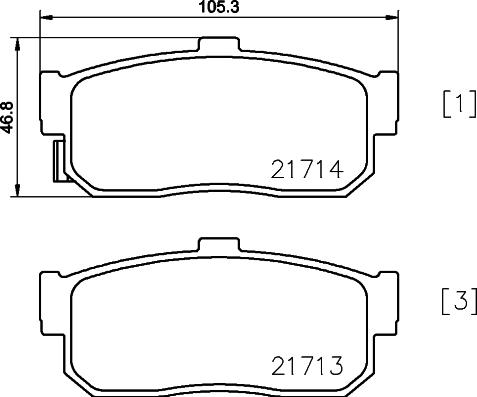 HELLA 8DB 355 036-591 - Гальмівні колодки, дискові гальма autozip.com.ua