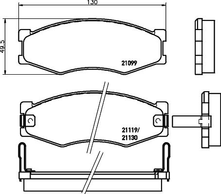 HELLA 8DB 355 036-581 - Гальмівні колодки, дискові гальма autozip.com.ua