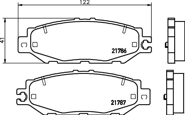 HELLA 8DB 355 030-541 - Гальмівні колодки, дискові гальма autozip.com.ua