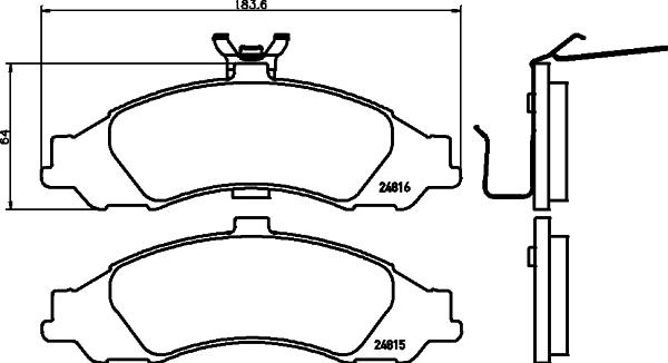 HELLA 8DB 355 030-061 - Гальмівні колодки, дискові гальма autozip.com.ua