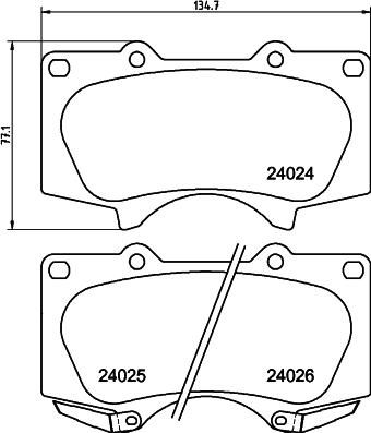 HELLA 8DB 355 030-291 - Гальмівні колодки, дискові гальма autozip.com.ua