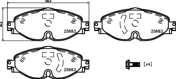 HELLA 8DB 355 031-951 - Гальмівні колодки, дискові гальма autozip.com.ua